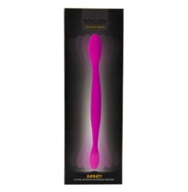 Vibratore doppio ricaricabile dildo vaginale anale fallo in silicon...