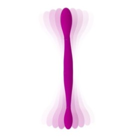 Vibratore doppio ricaricabile dildo vaginale anale fallo in silicon...