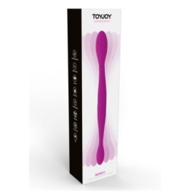 Vibratore doppio ricaricabile dildo vaginale anale fallo in silicon...