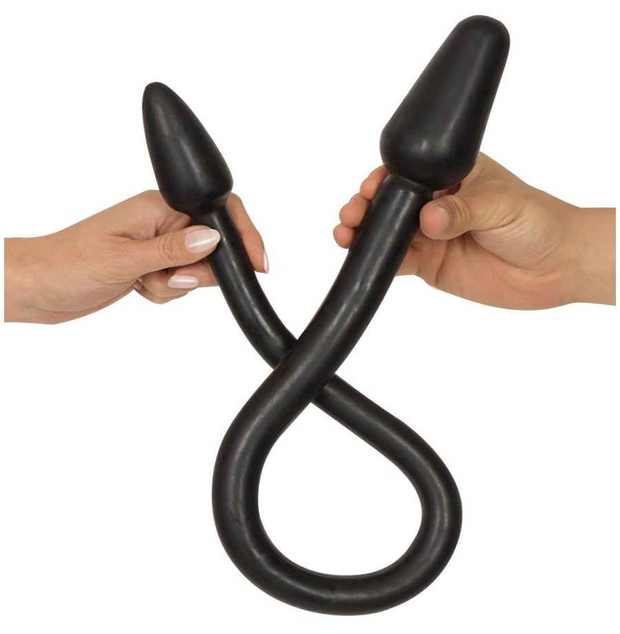 dildo fallo doppio penetrazione vaginale anale nero impermeabile plug black