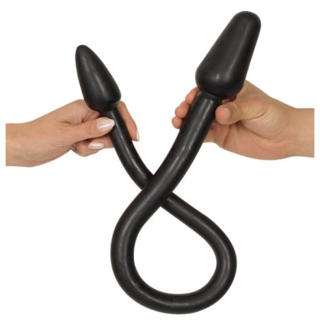 dildo fallo doppio penetrazione vaginale anale nero impermeabile pl...