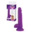 Realistico dildo fallo Vaginale con testicoli ventosa in silicone rod Slim purple