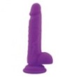 Realistico dildo fallo Vaginale con testicoli ventosa in silicone rod Slim purple