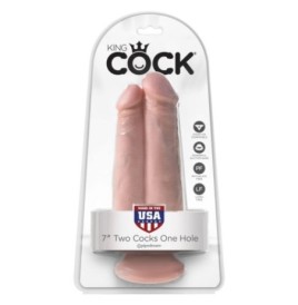 Fallo vaginale dildo realistico con ventosa king cock doppio 7 cara...