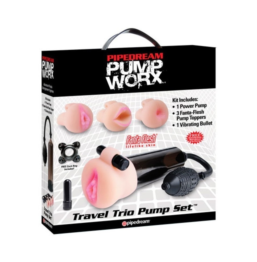 Set pompa maschile Travel Trio Pump Set