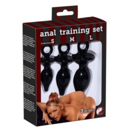 anal training set 3 pezzi plug nero - Plug Anale - Sexy Shop Ingrosso