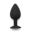 plug anale in silicone nero con gioiello