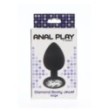 plug anale in silicone nero con gioiello