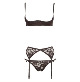 lingerie intimo donna tre pezzi nero HEBE SET - Intimo Donna Sexy -...