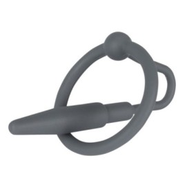 anello nero in silicone con dilatatore penis plug black - Anelli Fa...