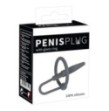 anello nero in silicone con dilatatore penis plug black