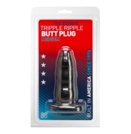 Fallo dildo Tripple Ripple Butt Plug M black - Plug Anale - Sexy Sh...