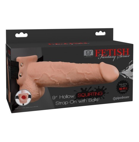 Fallo strap on dildo squirting cock hollow 9 with balls - Falli Str...