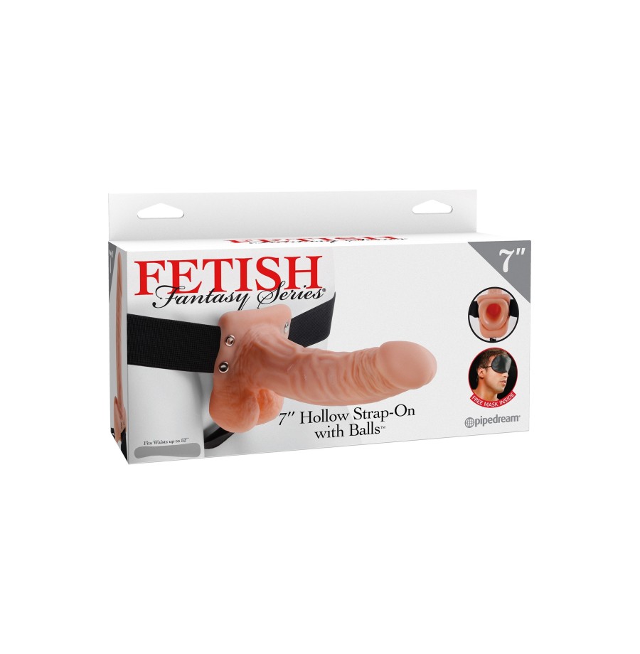 dildo fallo indossabile inch Hollow Strap-On Balls flesh