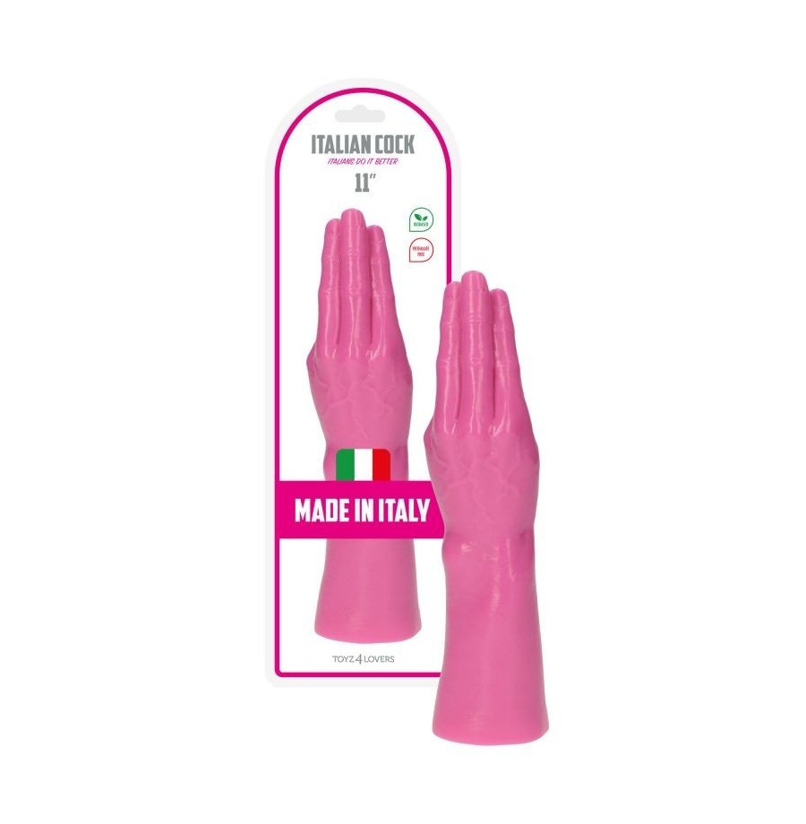 Fallo anale fisting dildo hand Italian Cock 11'' Rosa