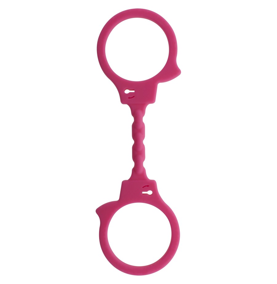 Manette sexy in silicone Stretchy Fun Cuffs pink