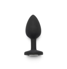 plug fallo anale nero in silicone con gioiello morbido sexy toys bl...