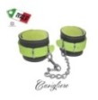 cavigliere con gancio sexy bondage in vera pelle verde fluo costrittivo fetish