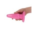 plug rosa grande con ventosa morbido dildo anale a piramide impermeabile pink