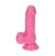 dildo piccolo rosa morbido con ventosa e testicoli fallo mini pene finto pink