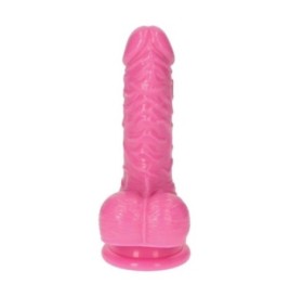 dildo piccolo rosa morbido con ventosa e testicoli fallo mini pene ...