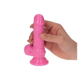 dildo piccolo rosa morbido con ventosa e testicoli fallo mini pene ...