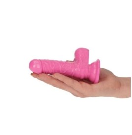 dildo piccolo rosa morbido con ventosa e testicoli fallo mini pene ...