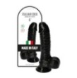 dildo fallo realistico nero con ventosa e testicoli pene finto morbido black