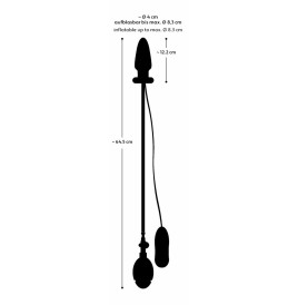 plug anale nero in silicone vibrante gonfiabile con telecomando but...