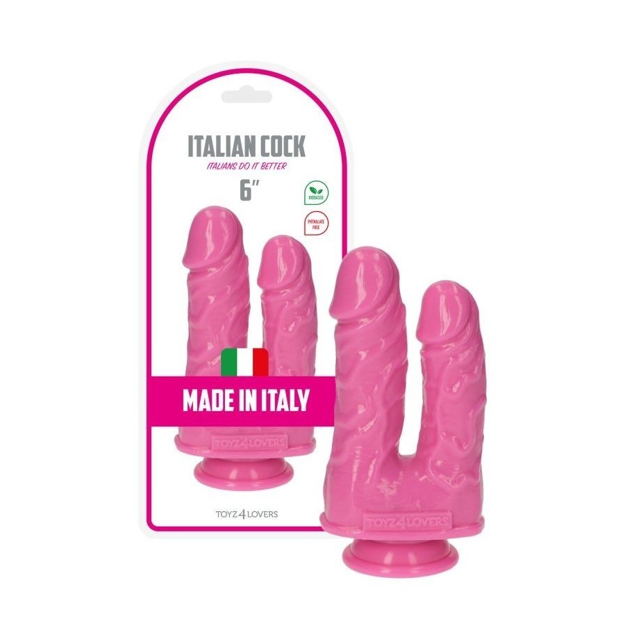 Fallo doppio rosa dildo realistico vaginale anale sex toy pene finto con ventosa