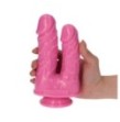 Fallo doppio rosa dildo realistico vaginale anale sex toy pene finto con ventosa