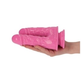 Fallo doppio rosa dildo realistico vaginale anale sex toy pene fint...