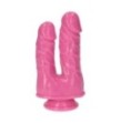 Fallo doppio rosa dildo realistico vaginale anale sex toy pene finto con ventosa