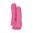 Fallo doppio rosa dildo realistico vaginale anale sex toy pene finto con ventosa