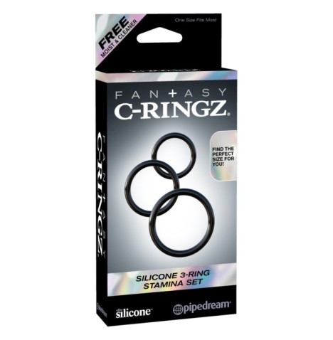 anelli fallici kit 3 pz Silicone 3-Ring Stamina Set - Anelli Fallic...