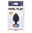 Plug anale in silicone nero Rainbow