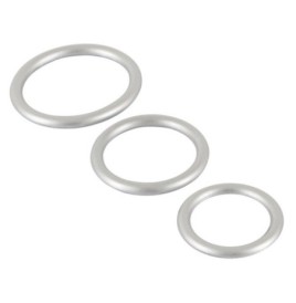 Metallic Silicone Cock Ring Set - Anelli Fallici - Sexy Shop Ingrosso