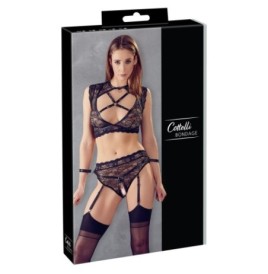 Completino intimo in pizzo con manette Bondage - Abbigliamento Sexy...