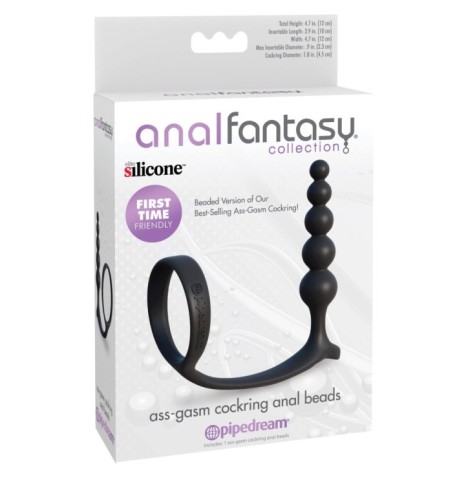 Fallo anale con anello fallico AssGasm Cockring Anal Beads - Falli ...