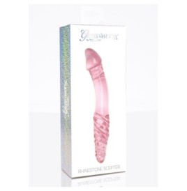 Fallo doppio vaginale anale Rhinestone Scepter in vetro - Falli Vet...