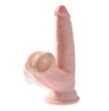 Fallo realistico con ventosa e testicoli 3D Cock Swinging Balls 6 Inch