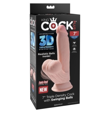 Fallo vaginale anale realistico 3D Cock Swinging Balls 7 Inch - Fal...