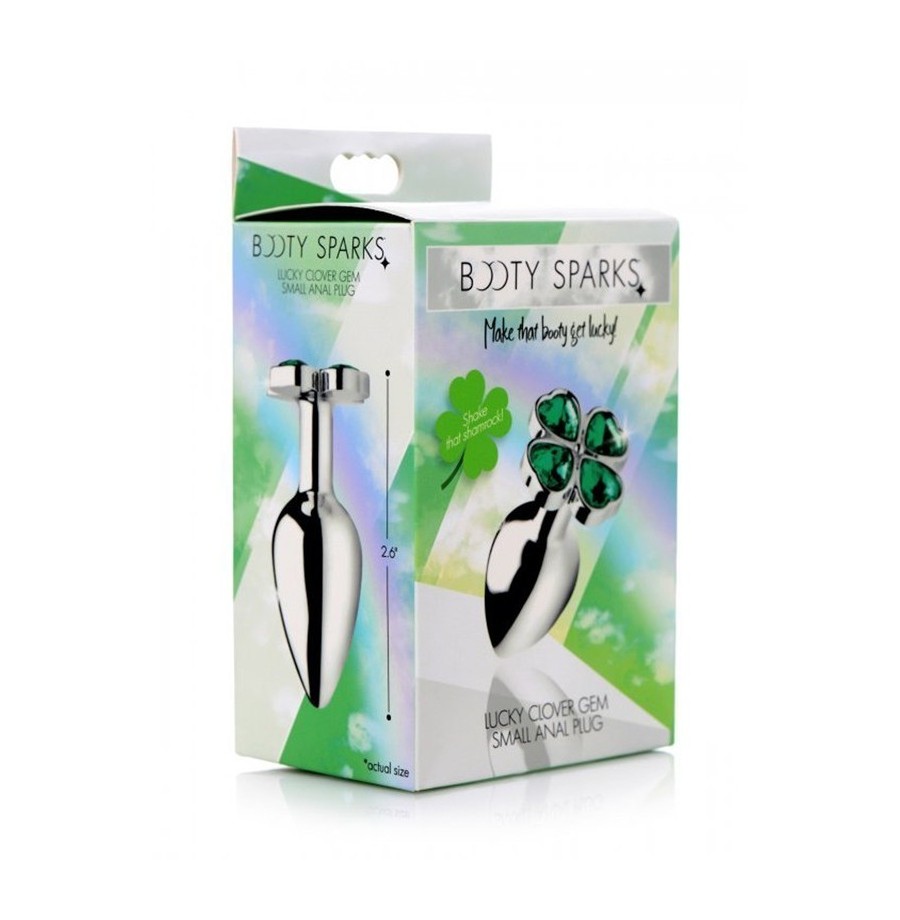 plug anale in acciaio lucky clover gem small anal plug