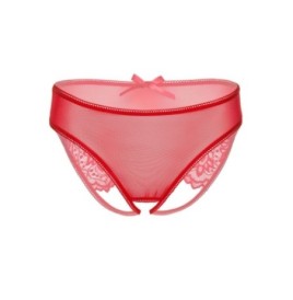 Slip trasparente con apertura intima e pizzo Nicolette crotchless p...