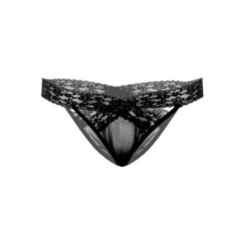 Slip donna nero trasparente Alessandra crotchless panty - Slip e Cu...