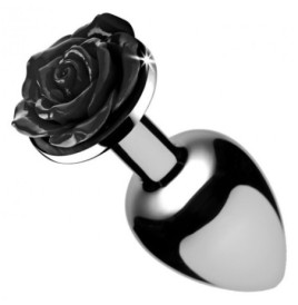 Plug anale in alluminio Analplug mit schwarzer Rose - Plug Anale - ...