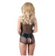 Body sexy donna in simil pelle nero