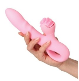 Vibratore vaginale ricaricabile doppio stimola clitoride Pink Taste...