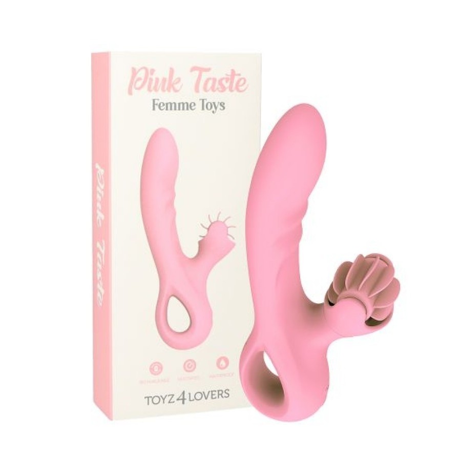 Vibratore vaginale ricaricabile doppio stimola clitoride Pink Taste