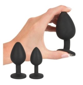 Kit sex toy anale in silicone Doccia intima con 3 anal plug S M L -...